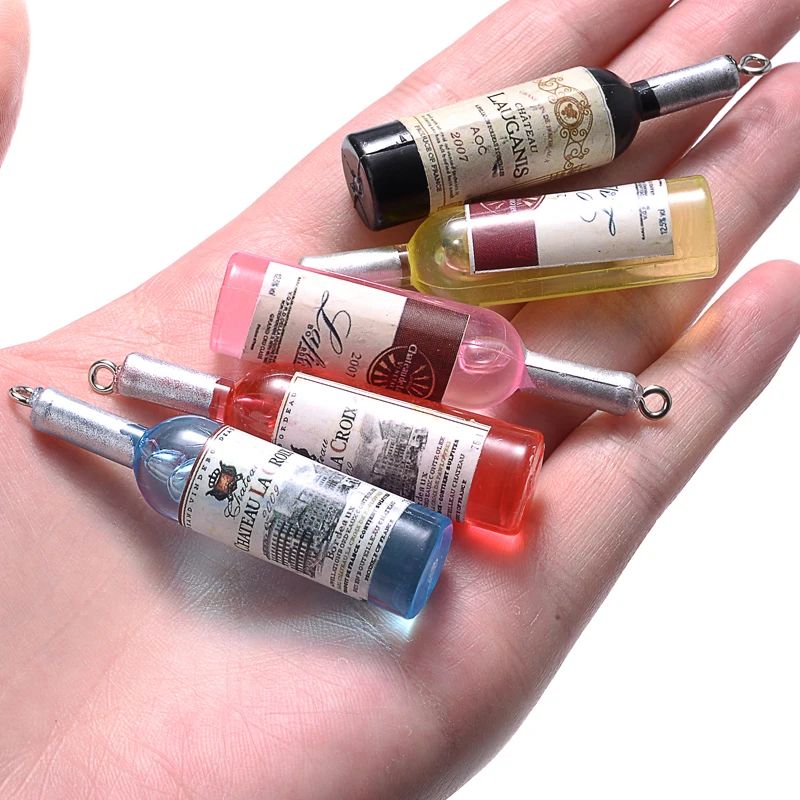 10pcs Charms Prosecco Resin champagne Bottle Earring DIY Jewelry Making  Findings