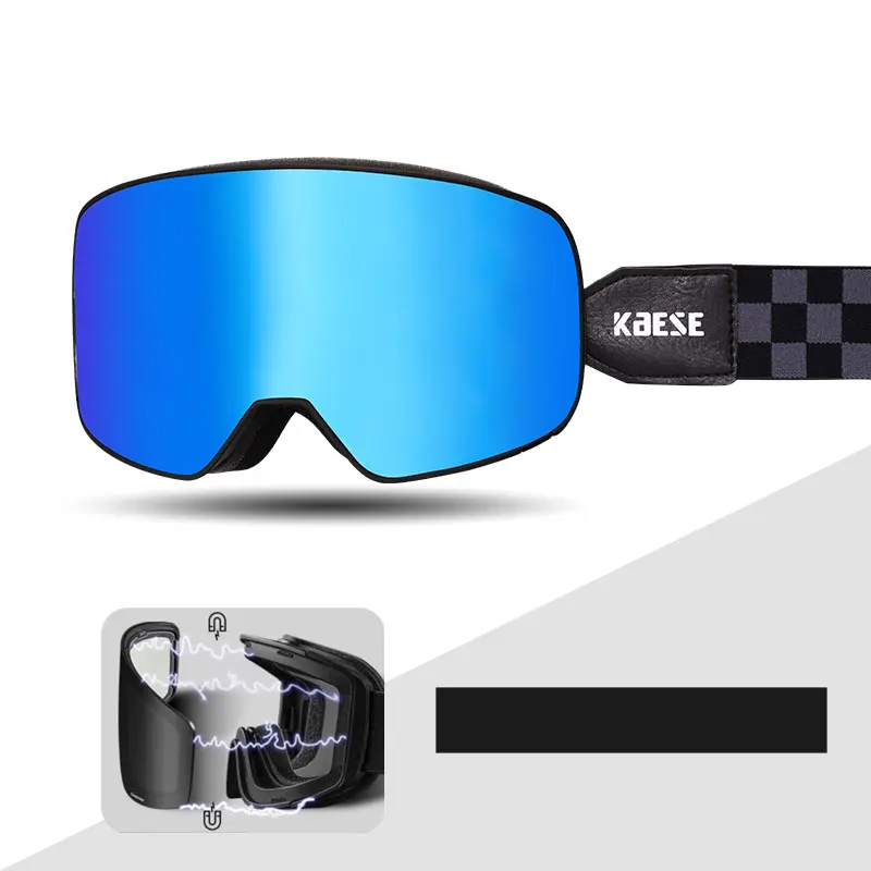 

Fashion Blue Skiing Goggles Transparent Windproof Motorcycle Goggles Cycling Sunglasses HD Anti-Fog Snow Goggle Outdoor Sports