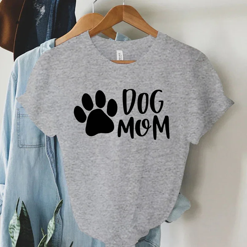 

Women T Shirt Dogs Paws Mom Print Tshirt Women Short Sleeve O-Neck T-shirt Ladies Causal Shirt Clothes Tops Dogs Paws Mom Tee