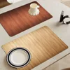 Wood Grain Absorbent Drain Mat Countertop Dry Mats Printed Coffee Machine Draining Pad Kitchen Table Tableware Placemats 1