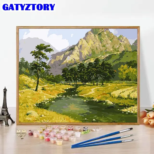 River valley painting by numberd Hobby Paint
