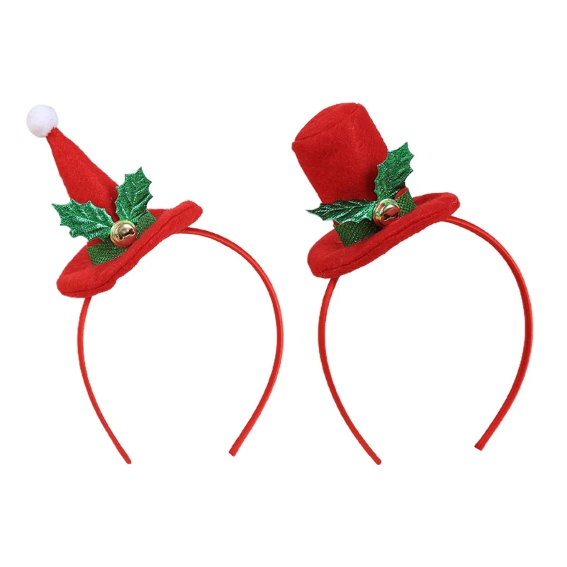 

Mini Santa Hat Hair Hoop Top Hat Headdress Xmas Hat Hairband Holiday Party Headbands Christmas for Creative Photo Props Dropship
