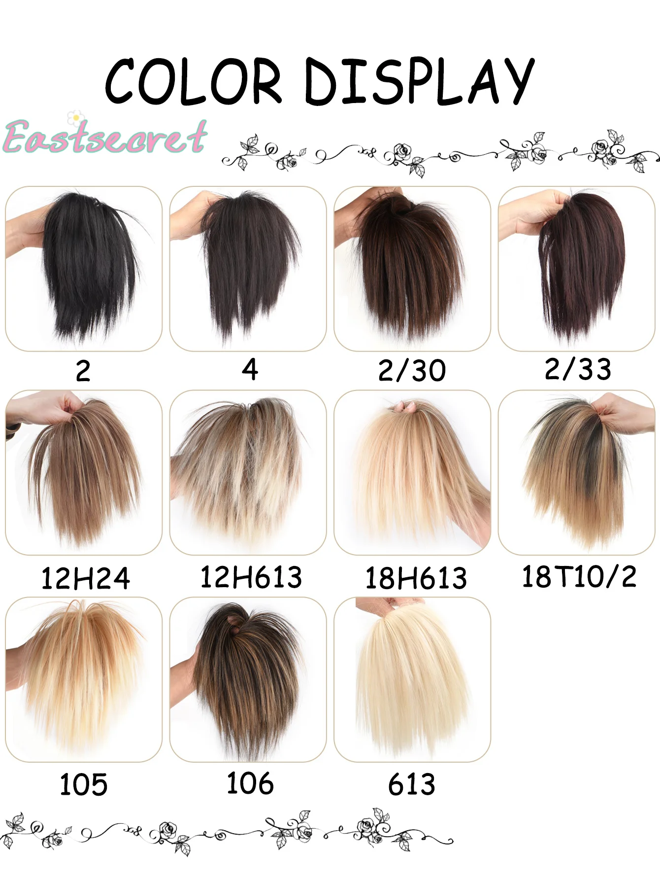 EAST 합성 가짜 머리 엉킨 머리 Chignon 탄성 유연한 밴드 Scrunchy Scrunchie Curly Hairpiece 합성 확장