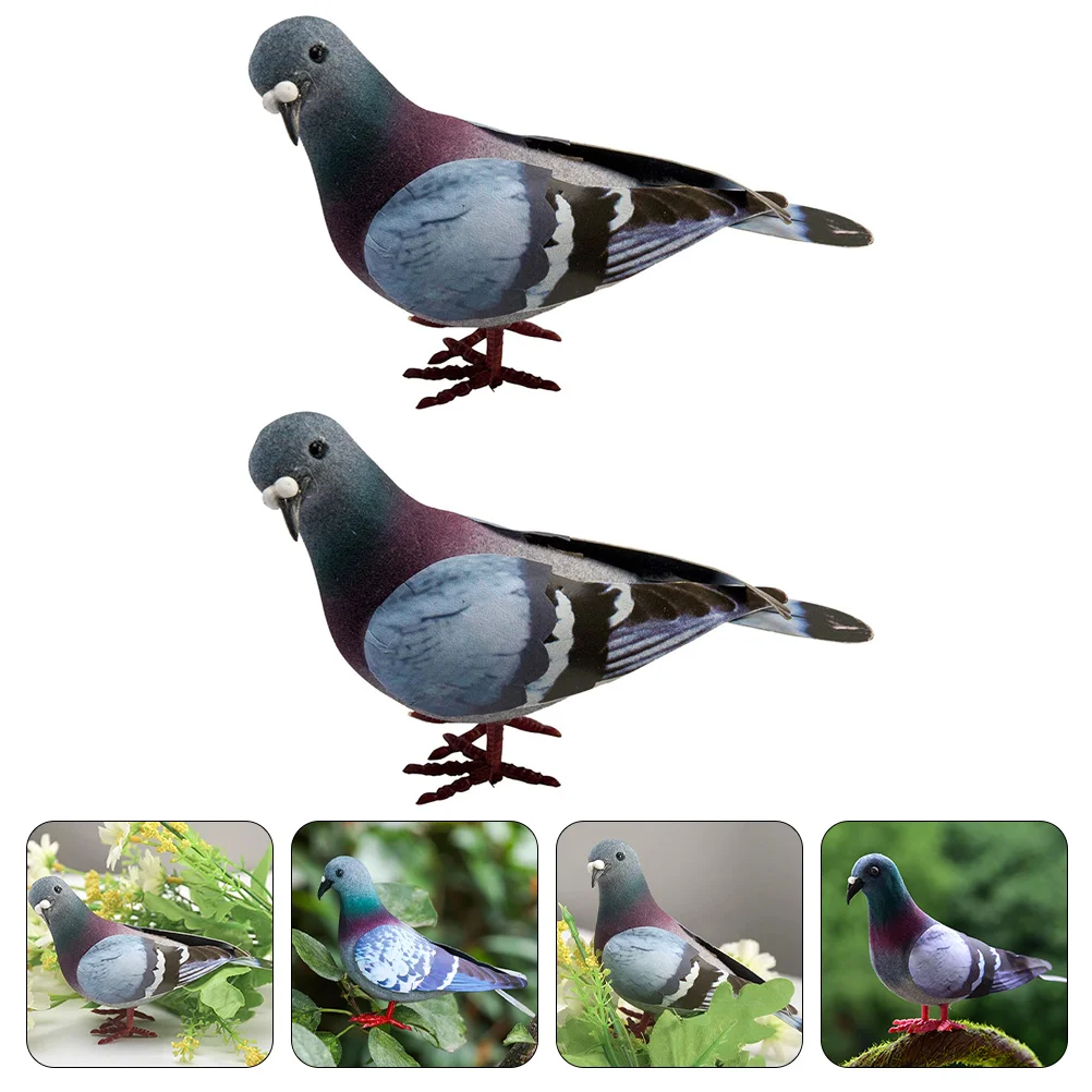 

2 Pcs Foams Dove Ornaments Bird Statues Christmas Outdoor Decorations Birds Figurines Crafts Figures