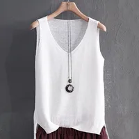 Blusas Mujer De Moda 2024 Blouse femmes été sans manches tricoté Blouse chemise femmes vêtements col en v Blouse haut pour femme chemises C855 5