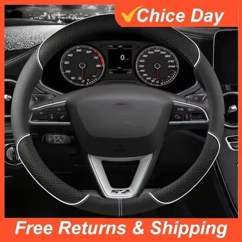 Coprivolante per auto in pelle microfibra 38 cm antiscivolo per Seat Tarraco Arona Ateca Ibiza Toledo Mii Leon Arosa Exeo ST Amagi