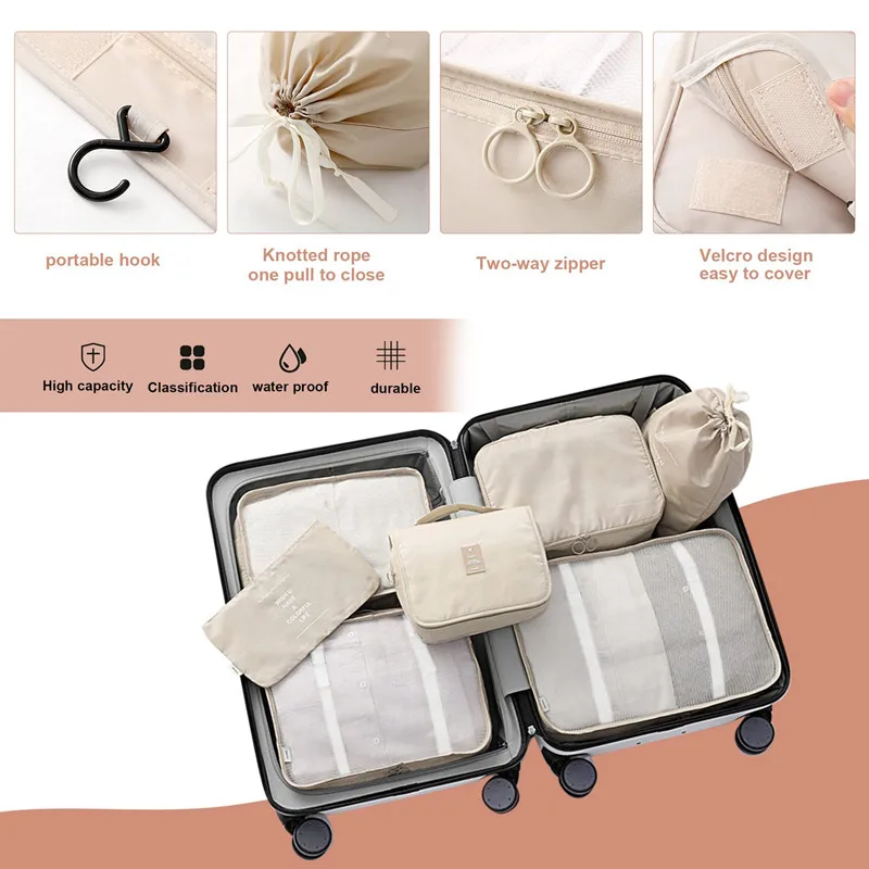 6 pz/set borse da viaggio per Organizer per valigie borse da viaggio  impermeabili per la casa borsa da viaggio per guardaroba - AliExpress