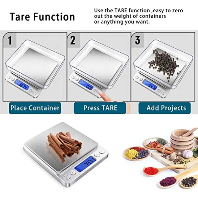 Báscula Digital de cocina para joyería, balanza pequeña de 3000g/0,1g para alimentos, peso Digital de gramos y onzas, con LCD/tara - Imagen 2