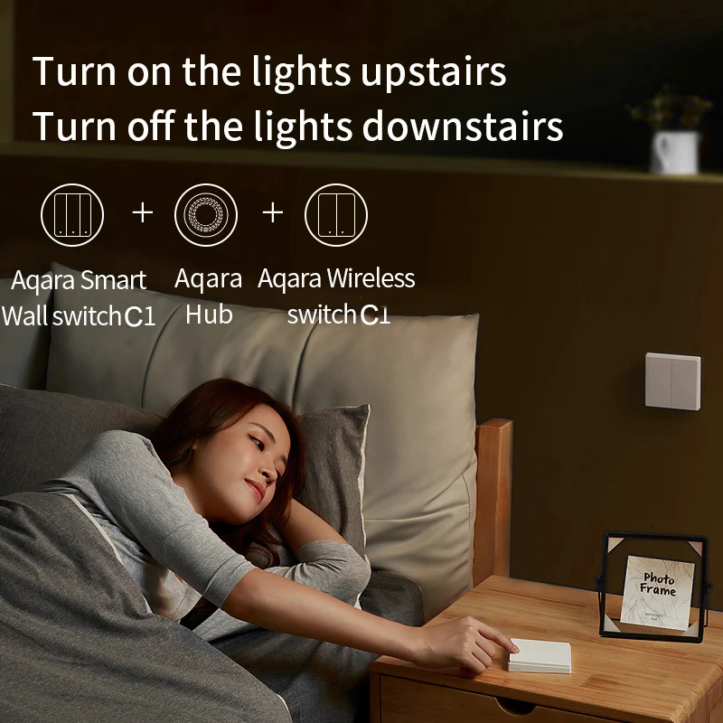 Smart Switch Aqara Smart Wall Switch Zigbee Wireless Switch With No Neutral Light Control Gold Fire Wire Gloden Work with Mi Home