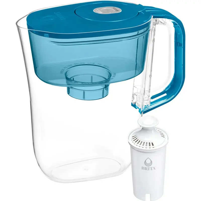 

6 Cup Denali Water Filter Pitcher with 1 Standard Filter, Transparent Teal Sublimations blanks Tumbler with straw Drink beverag