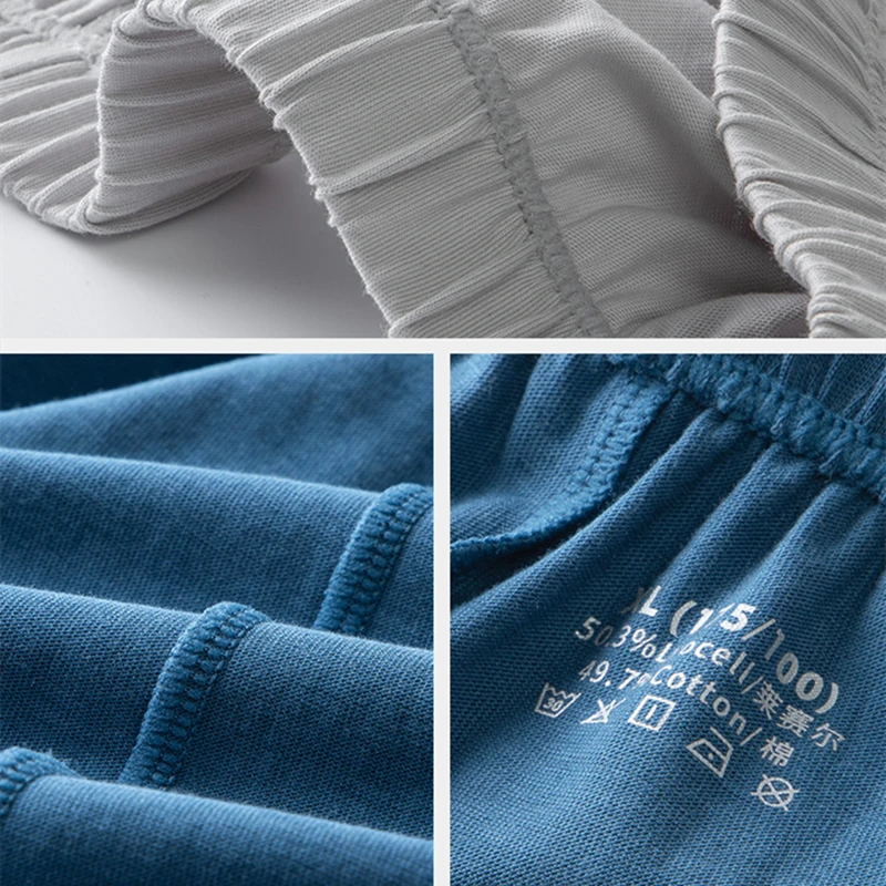 L-3XL Men's Panties Underpants Underwear Set Male Boxers Short Loose Aro Pajama Pants Casual Home Briefs Plus Size