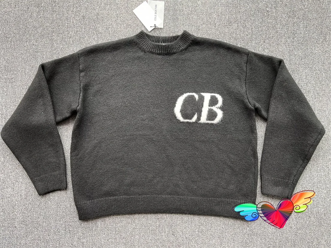 

Black Cole Buxton INTARSIA Sweater 2023 Men Women 1:1 Quality Crew Knit Cole Buxton Sweater Merino Wool Relaxed CB Logo Knitwear