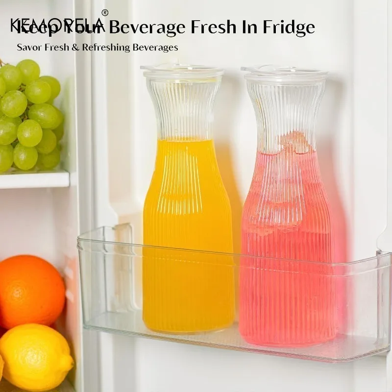 Ribbed Glass Carafe Set 4