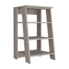 Linen Cabinet Jenne, Four Open Shelves, Light Gray Finish 4