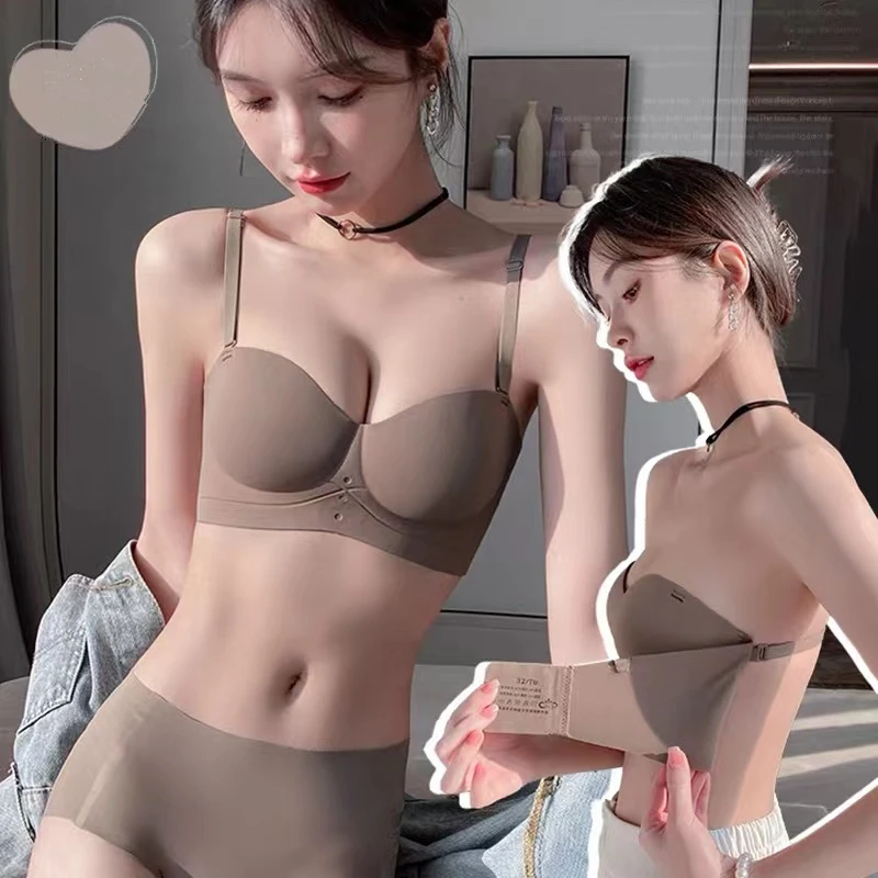 

Сексуальное нижнее белье без бретелек с эффектом пуш-ап, без стальных колец, красивый женский бюстгальтер с закрытой спиной, удобный дышащий бюстгальтер на бретельках