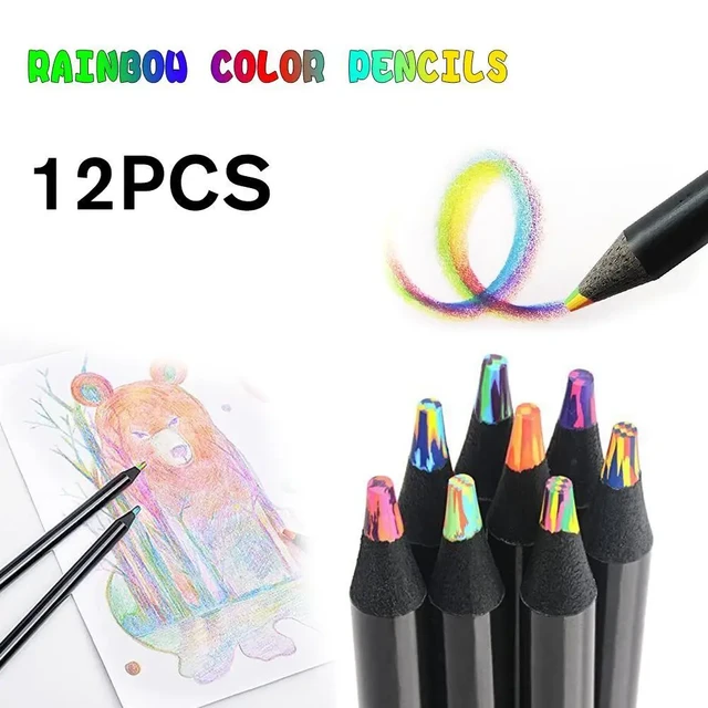 8/12-Color Pencils Christmas Rainbow Pencils Crayons Mini Crayons For Kids  Christmas Party Favors School Office Supplies - AliExpress