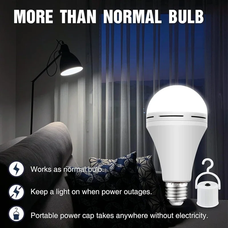 7W/9W/12W/15W Emergency Light Bulb LED Handheld Hanging Energy-Saving Portable Household Tent Fishing Lighting