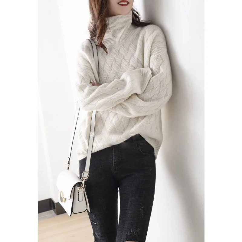 2024 New Women Loose Sweater Winter Casual Chic Cashmere Oversize Thick Sweater Pullovers Pullover Female Long Sleeve S-3XL 6