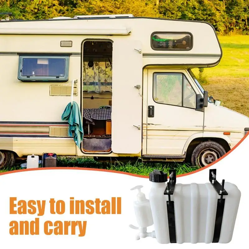 Fresh Water Holding Tank 9L Water Storage Container With Spigot Jug Portable Utility Tank Carrier For Truck