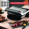 Stainless Steel Electric Grill Indoor 4 Servings 6 Automatic Cooking Modes, Intelligent grilling rare to well-done, Nonstick Rem 3