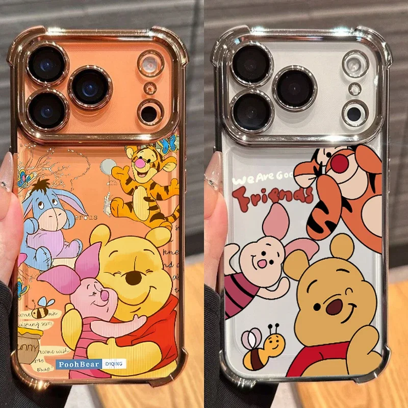 Winnie Pooh Bear Plating Phone Case - Charming and Durable Cover