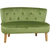 2-Seat Kid Sofa Couch with Velvet Fabric,Kid Sofa Chair with Wooden Frame for 3-6 Age Children Gift,35.6" Length, Grass Green 4