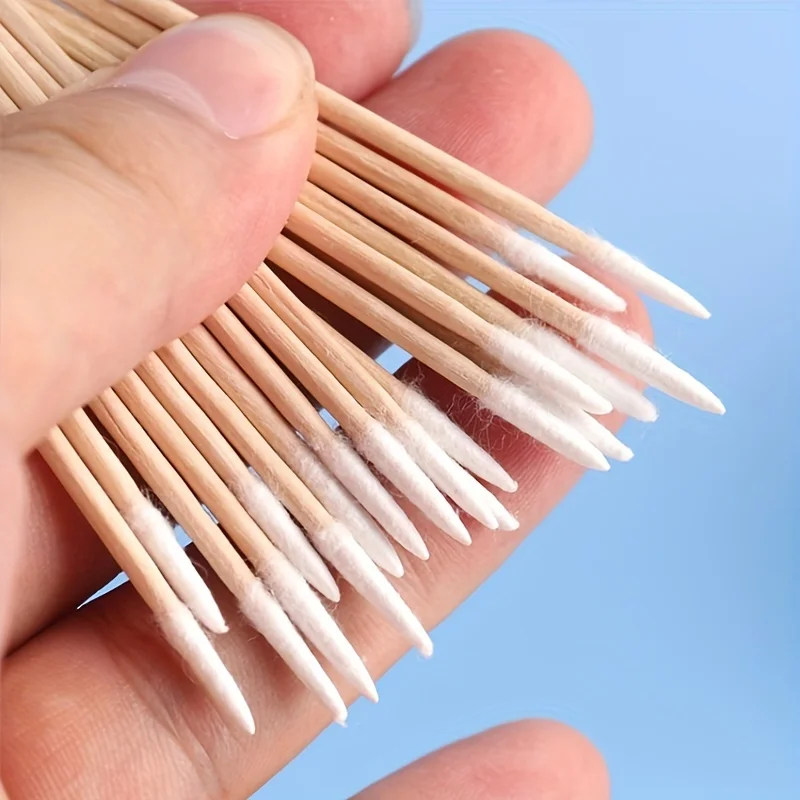 100pcs/pack White Pointed Cotton Swabs Multi-purpose Mini Makeup Cotton Swabs Eyelashes Nails Household Travel Cleaning Tools 4