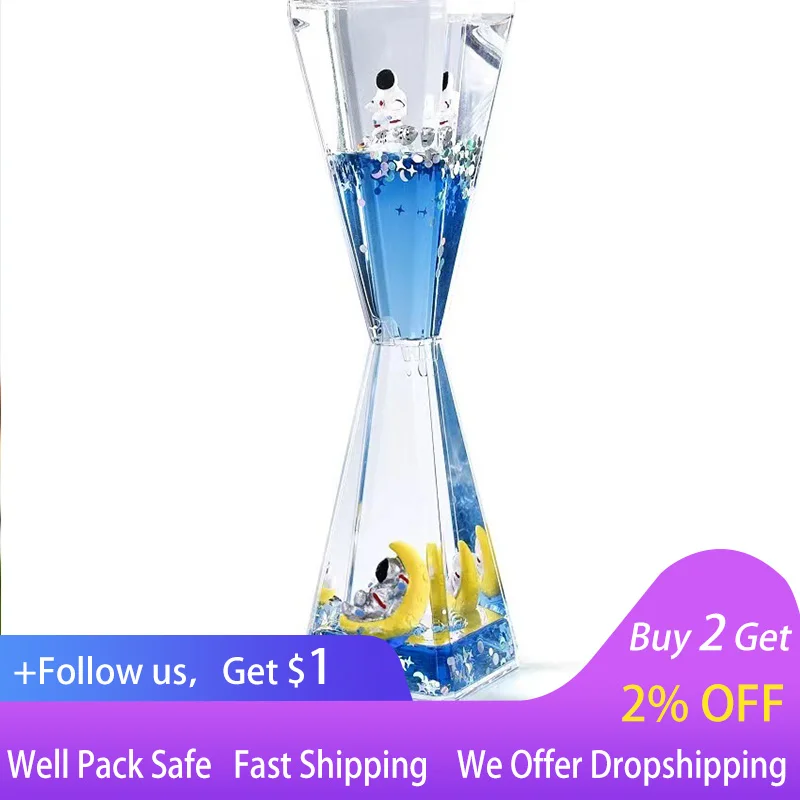 

Creative ornaments astronaut fluid hourglass astronaut star drip oil leak decompression ornaments gifts