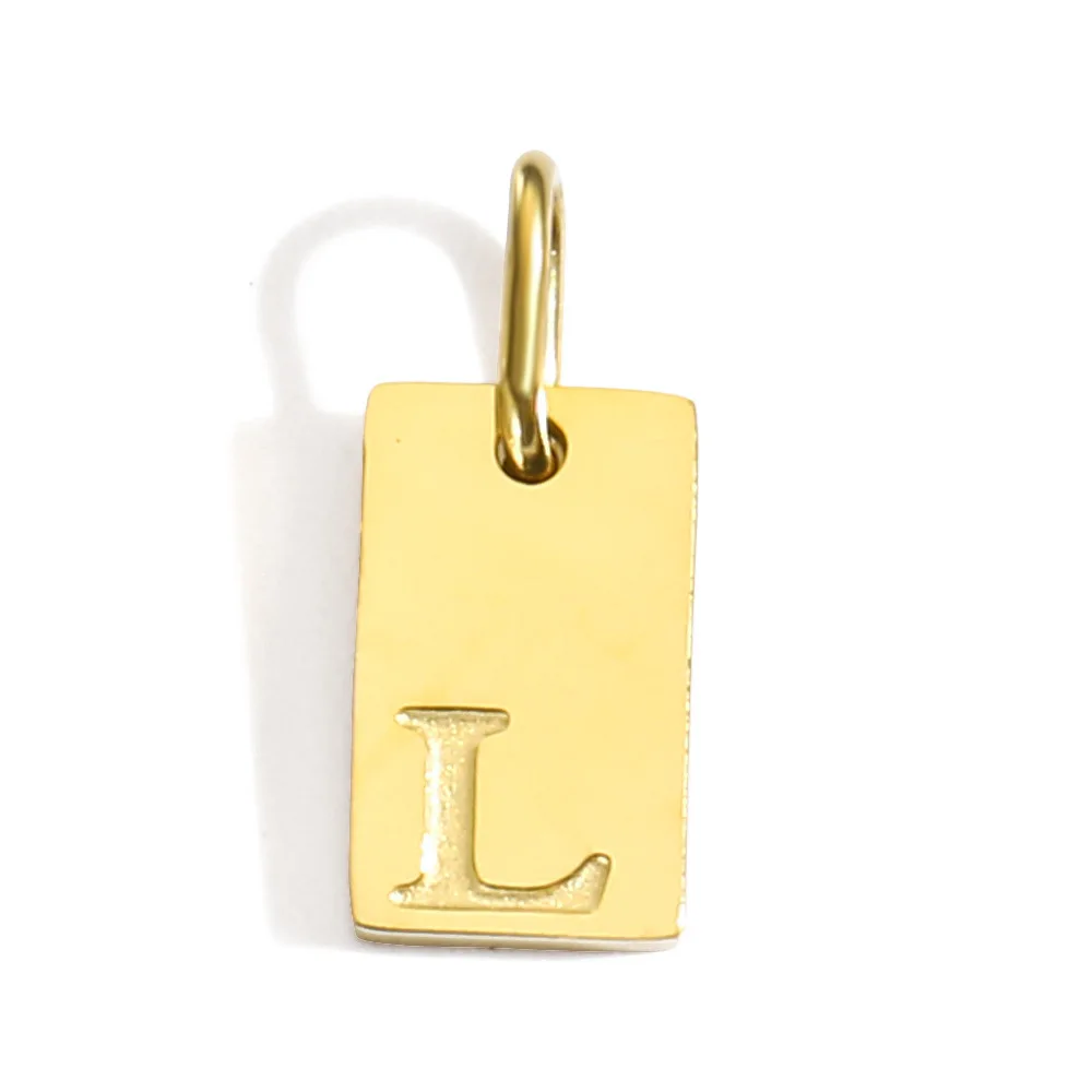 Gold Color Polished Stainless Steel Square Pendant for DIY Jewelry and Accessories