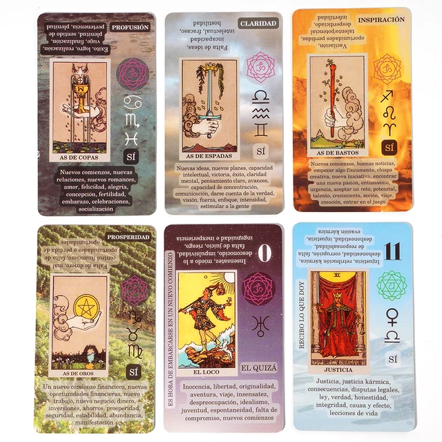 Tarot en Español, Baraja Cartas de Tarot de Aprendizaje, No