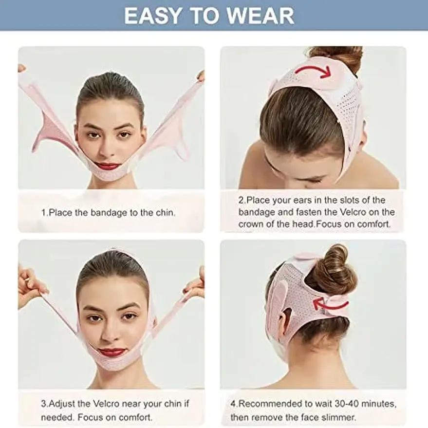 Double Chin Reducer Face Slimming Strap V Line Lifting Face-belt Chin Strap For Women and Men Tightening Skin Preventing Sagging