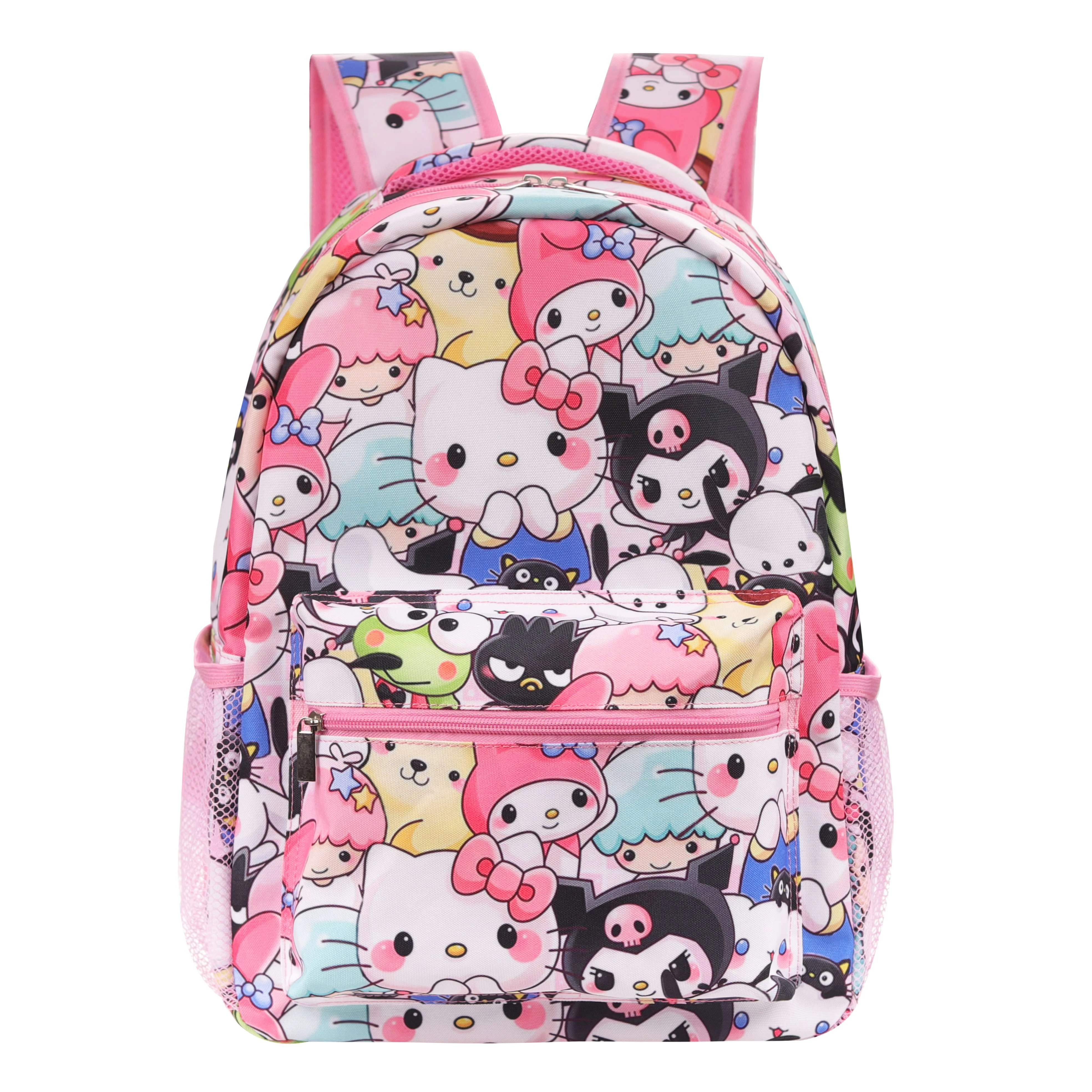 Sanrio Kuromi Hello Kitty Kawaii Backpack Boy Girls School Laptop Bag Shoulders Casual Travel Hiking Camping Lightweight Daypack 1