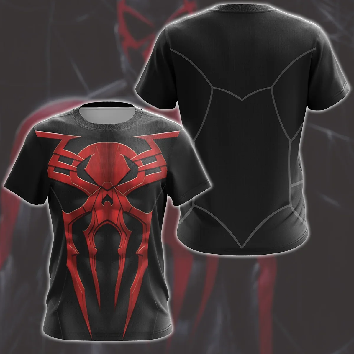 thumbnail image 1 of MINISO Marvel Superhero Spider-Man Camisetas de cuello redondo y manga corta con estampado 3D de Spider-Man súper transparente para hombres y mujeres, 1 of 5