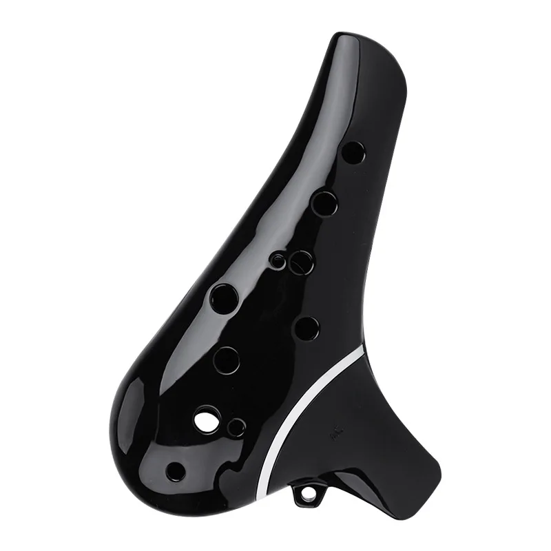 Eco-friendly ABS Resin 12 Hole Ocarina Ceramic Alto C Legend Of Ocarina Flute Style Musical Instrument For Beginner Black White