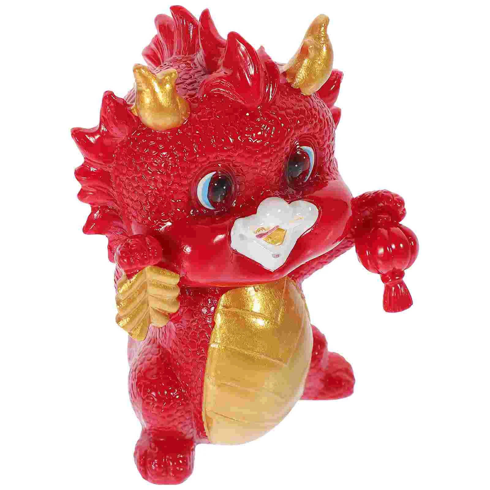 

Dragon Figurine Resin 2024 Year of Dragon Statue Chinese Zodiac Mascot Sculpture Animal Decor