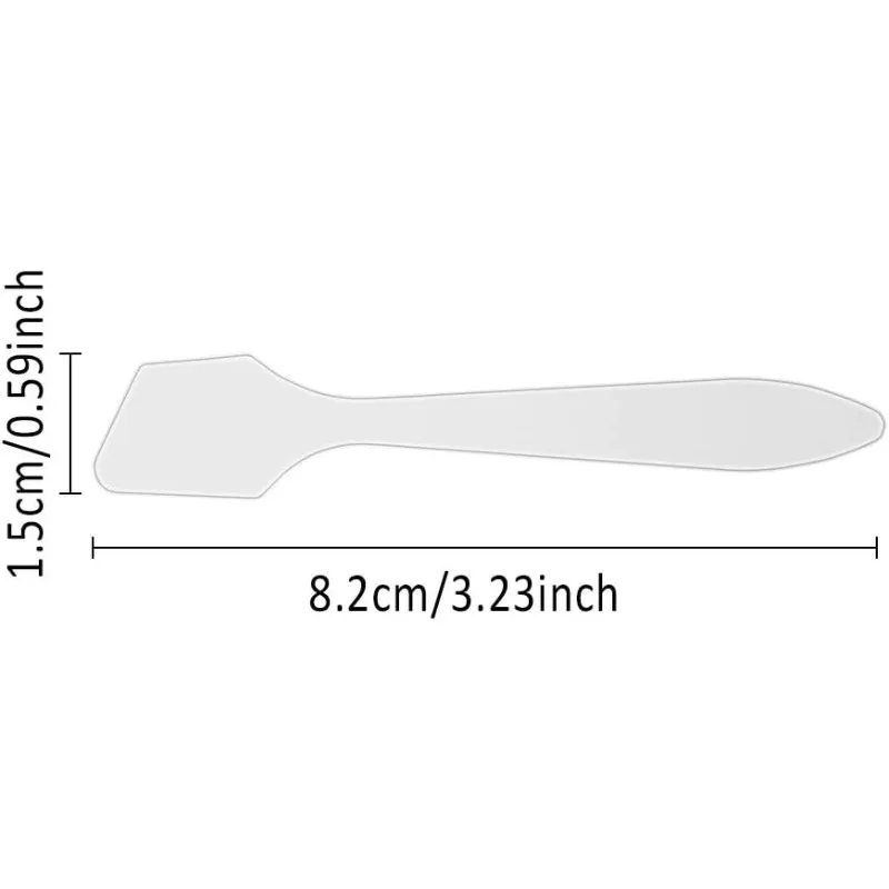 200피스 페이셜 크림 주걱 - 화장품 혼합 및 샘플링용 반투명 서리로 덥은 주걱(8.2x1.5cm)