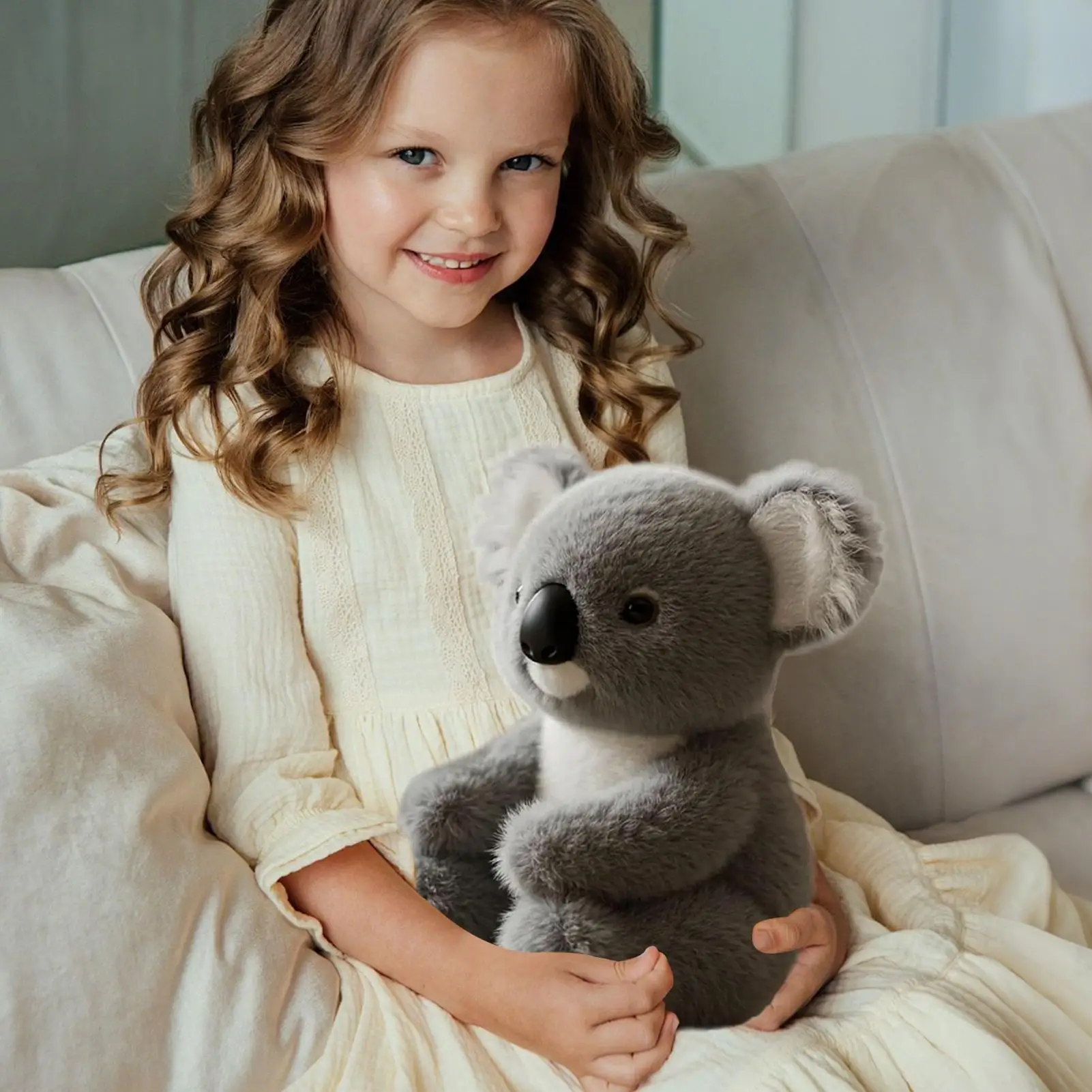 Super Soft Koala Plush Toy Realistic Koala Plush Animal Toy Pet Buddy Huggable Home Bedside Decor Holiday Birthday Gift For Kids