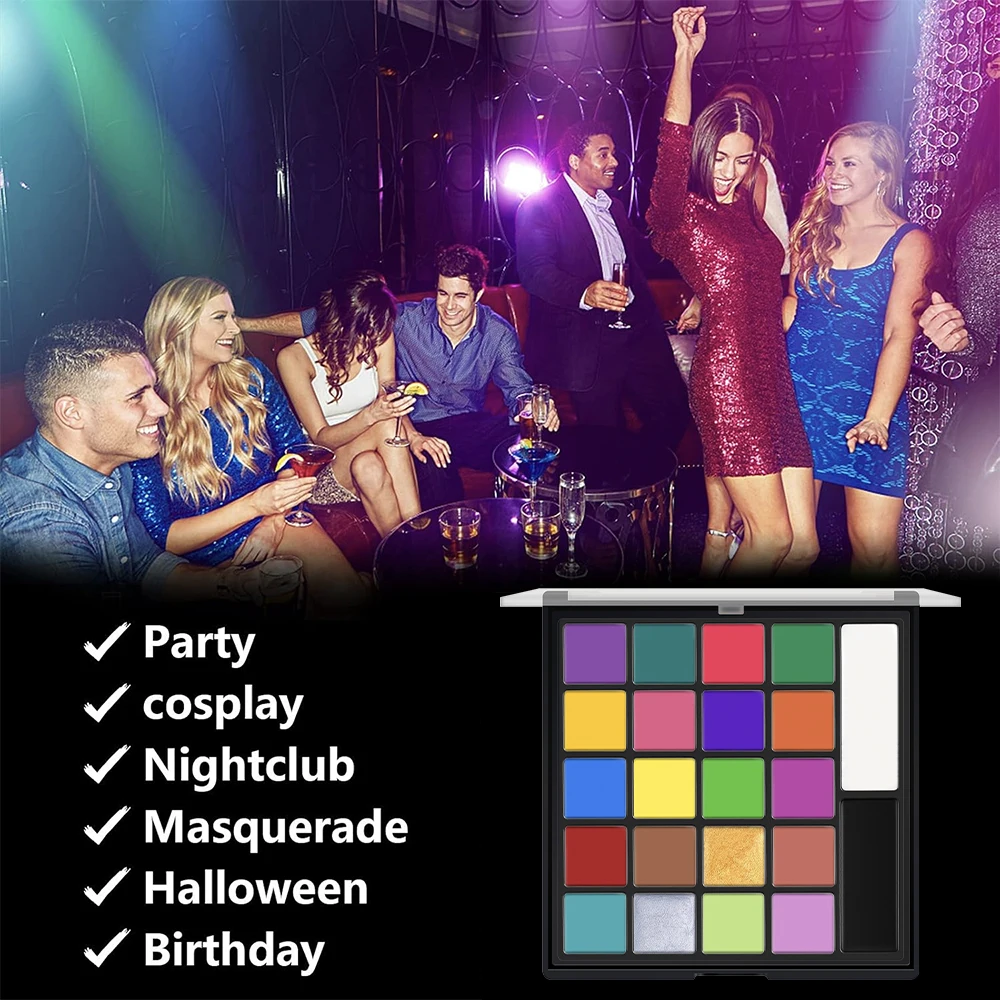 Beauty Makeup Face Body paint palette Cosmetic 22 Color oil Painting Palette Facial Paint Artist Pigment for Halloween Party 3