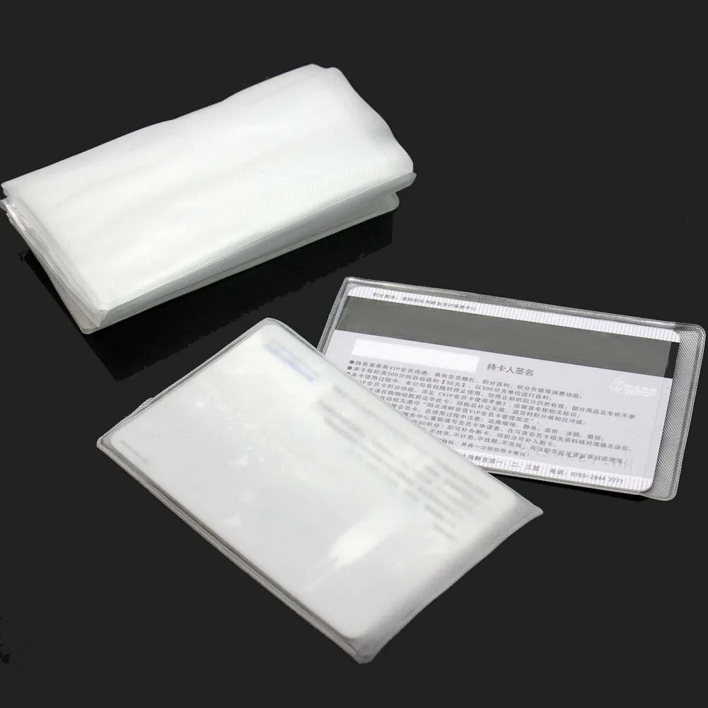 

16 Pack Credit Debit Card Driving Licence Dust Protector ID Sleeve Cover Holder Wallet Soft Plastic Waterproof and Durable