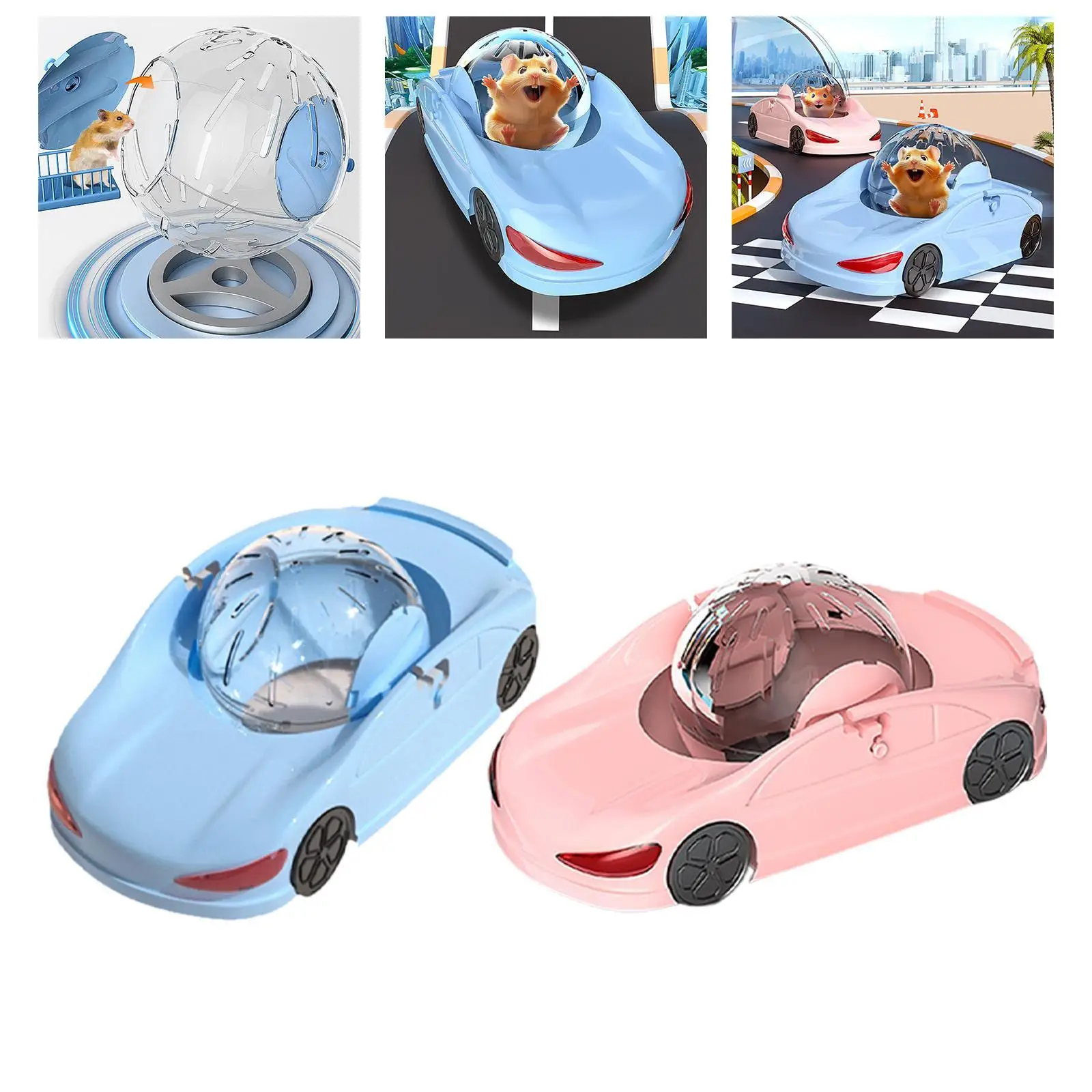 Hamster Toy Car Hamster Exercise Wheel Removable Funny Quiet Multifunction Small