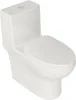 One Piece Toilet with White Button12'' Rough-In Standard Bathroom Toilet Dual Flush 0.8/1.28 GPF Elongated Toilet with Soft 2