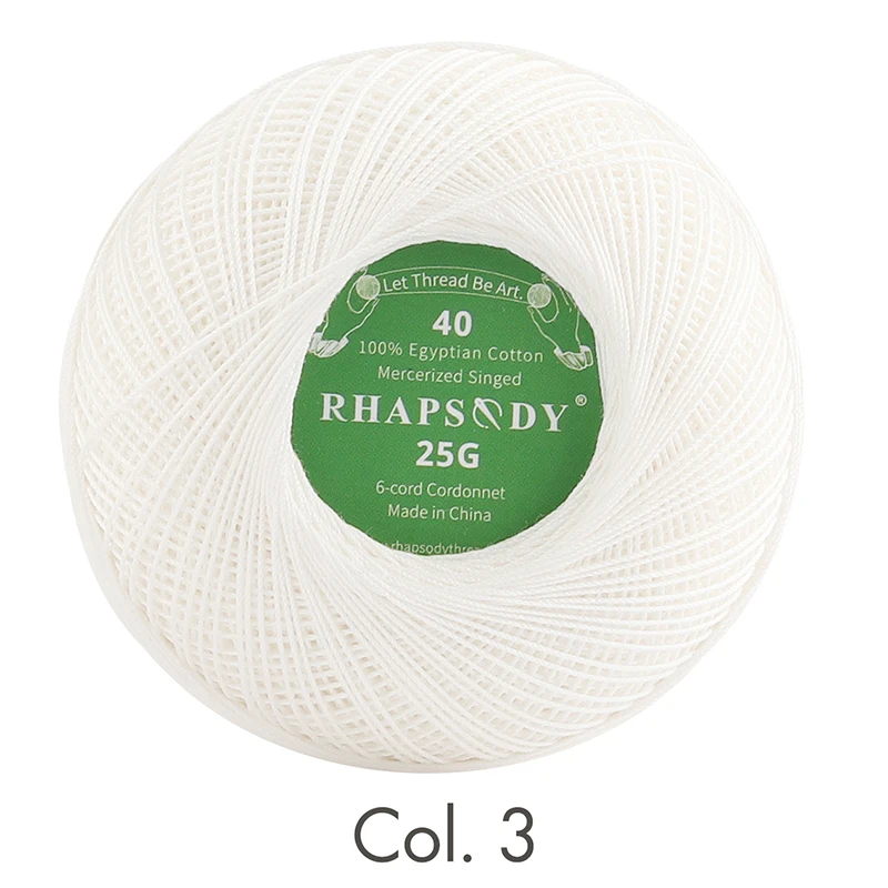 Description Picture 6 of itemRhapsody Premium Cotton Crochet Thread Size 40 for Tatting Needlepoint Knitting Bobbin Lace Quilting Sewing Mercerized