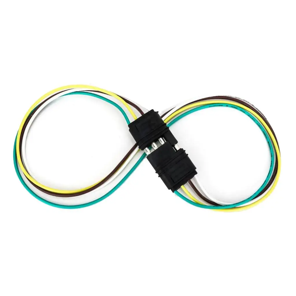 

4-Pin Plug Trailer Light Wiring Harness Extension Flat 24'' Wire Connector