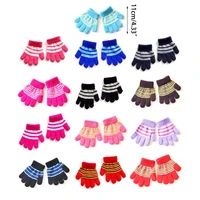 Baby Boys Girls Full Finger Gloves Winter Knitted Stripe Mitten Kids Outdoor Gloves for 1 2 3 4 5 Years Old Children Accessories 6