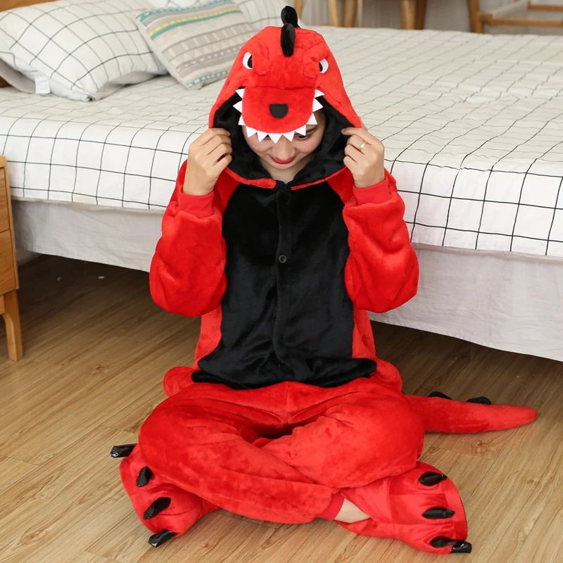 Adults Dinosaur Cartoon Pajamas Onesies Cosplay Sleepwear Halloween