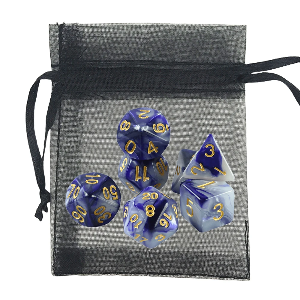 7pcs DND Polyhedral Dice Double-color Dice with A Bag for Board Game DND RPG Role Playing Game Accessories S9bc99f84df994812a6d06840e0c507729