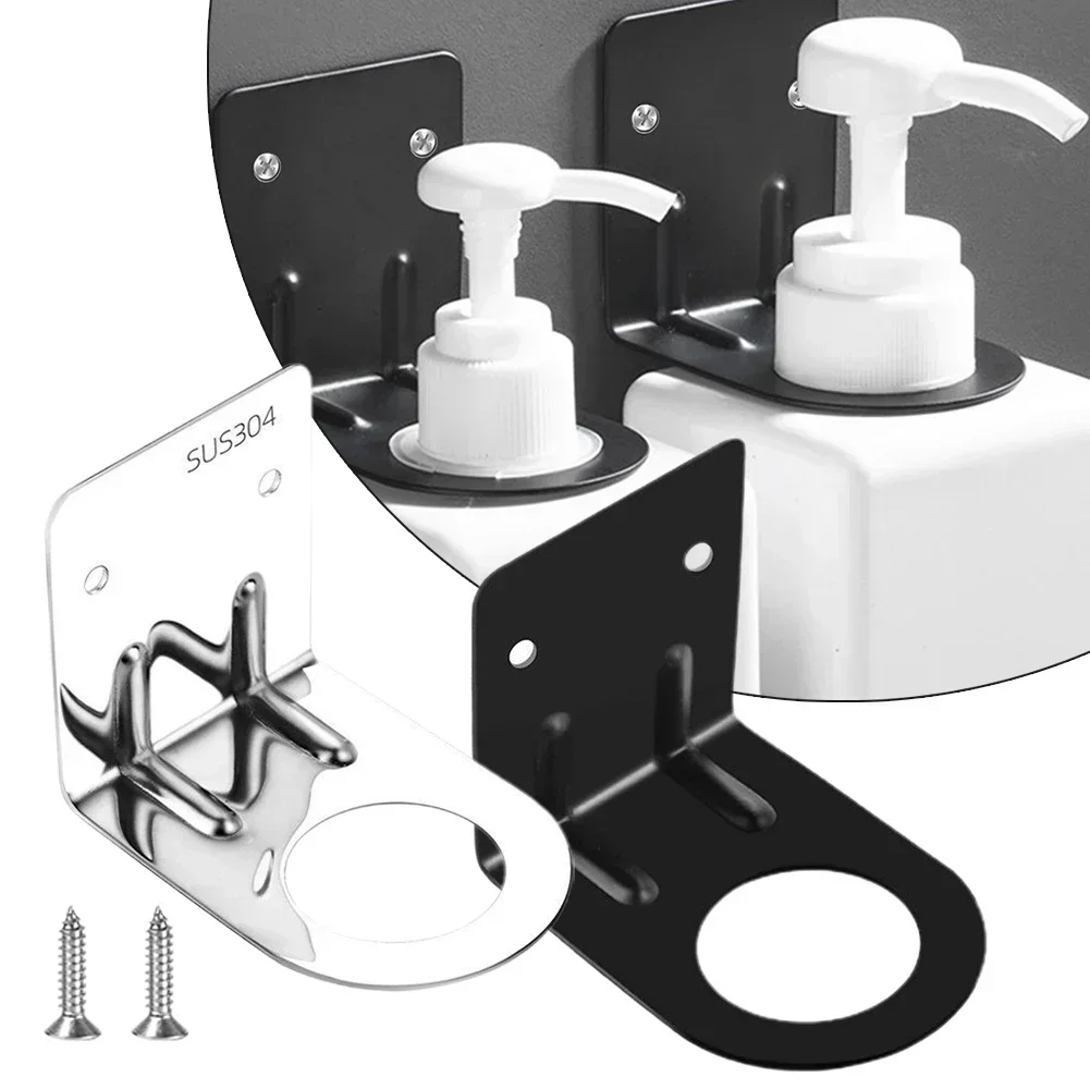 Wall Mounted Shower Gel Bottle Holder Stainless Steel Soap Shower Gel Organizer Shelf Adhesive Liquid Rack Soap Shelves Rack 2