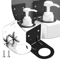Wall Mounted Shower Gel Bottle Holder Stainless Steel Soap Shower Gel Organizer Shelf Adhesive Liquid Rack Soap Shelves Rack 2