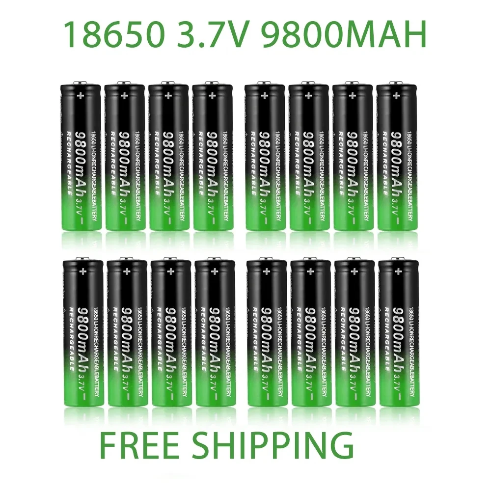 

Free Shipping Rechargeable Battery 18650 Li-Ion Battery 9800mAh 3.7V Suitable Fo Rcomputerclocksradiovideogamesdigitalcameras