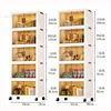 Large Double Door Kitchen Cabinets Folding Storage Box Home Living Room Toy Storage Cabinets Multi-layer Kitchen Storage Box GM 5